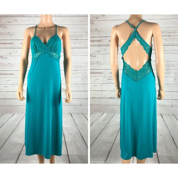 INC Chemise Full Length Nightgown, Tropical Green NWT XS - Picture 6 of 11